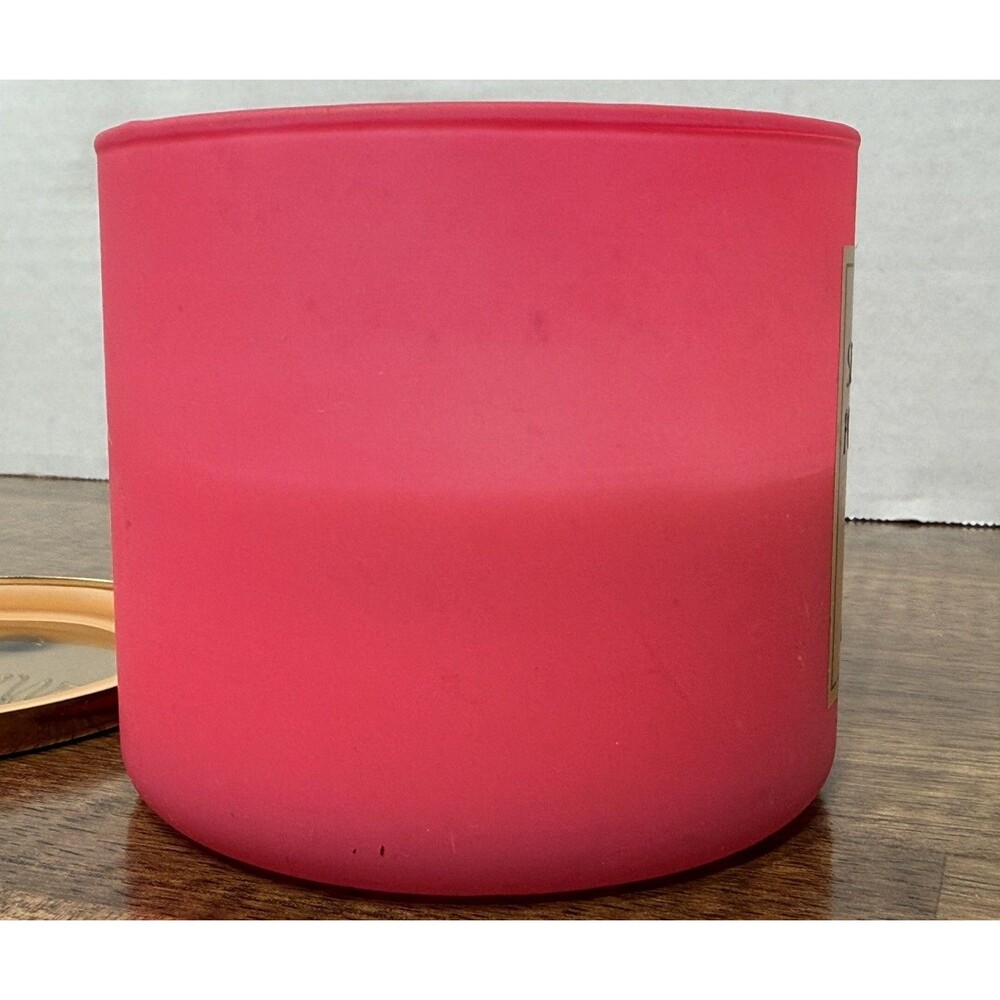 Bath & Body Works White Barn Strawberry Pound Cake 3 Wick Scented Candle - Picture 3 of 5